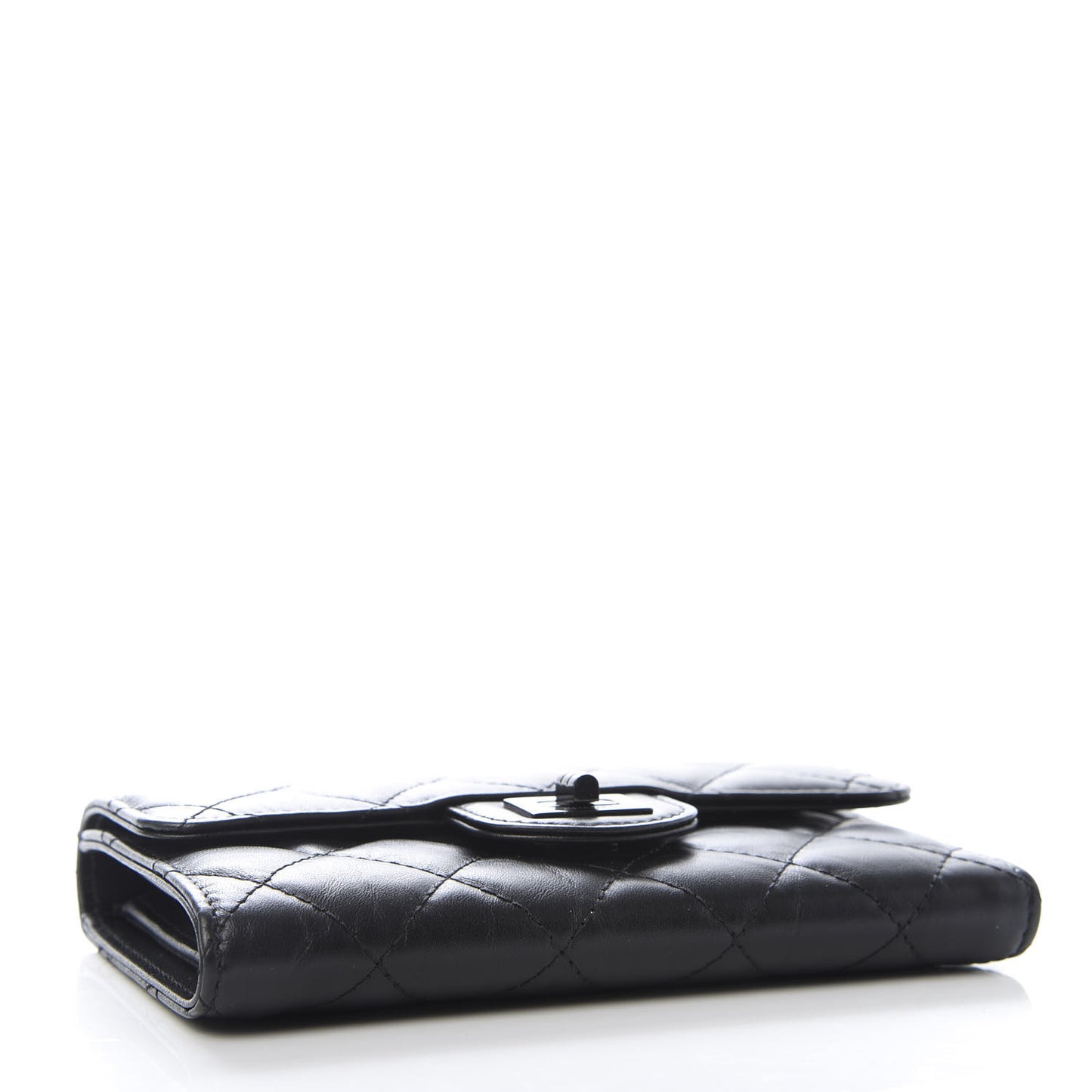 Aged Calfskin Quilted Reissue Medium Flap Wallet So Black