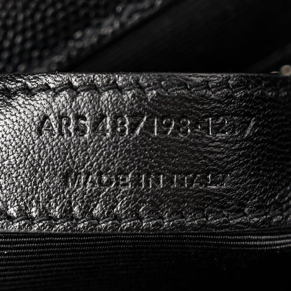 Saint Laurent Grain De Poudre Textured Mixed Matelasse Large Triquilt Monogram Satchel Black 7 of 11