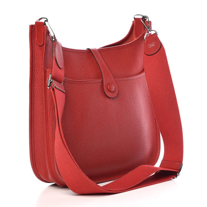 Hermes Taurillon Clemence Evelyne III PM Rouge Casaque 3 of 10