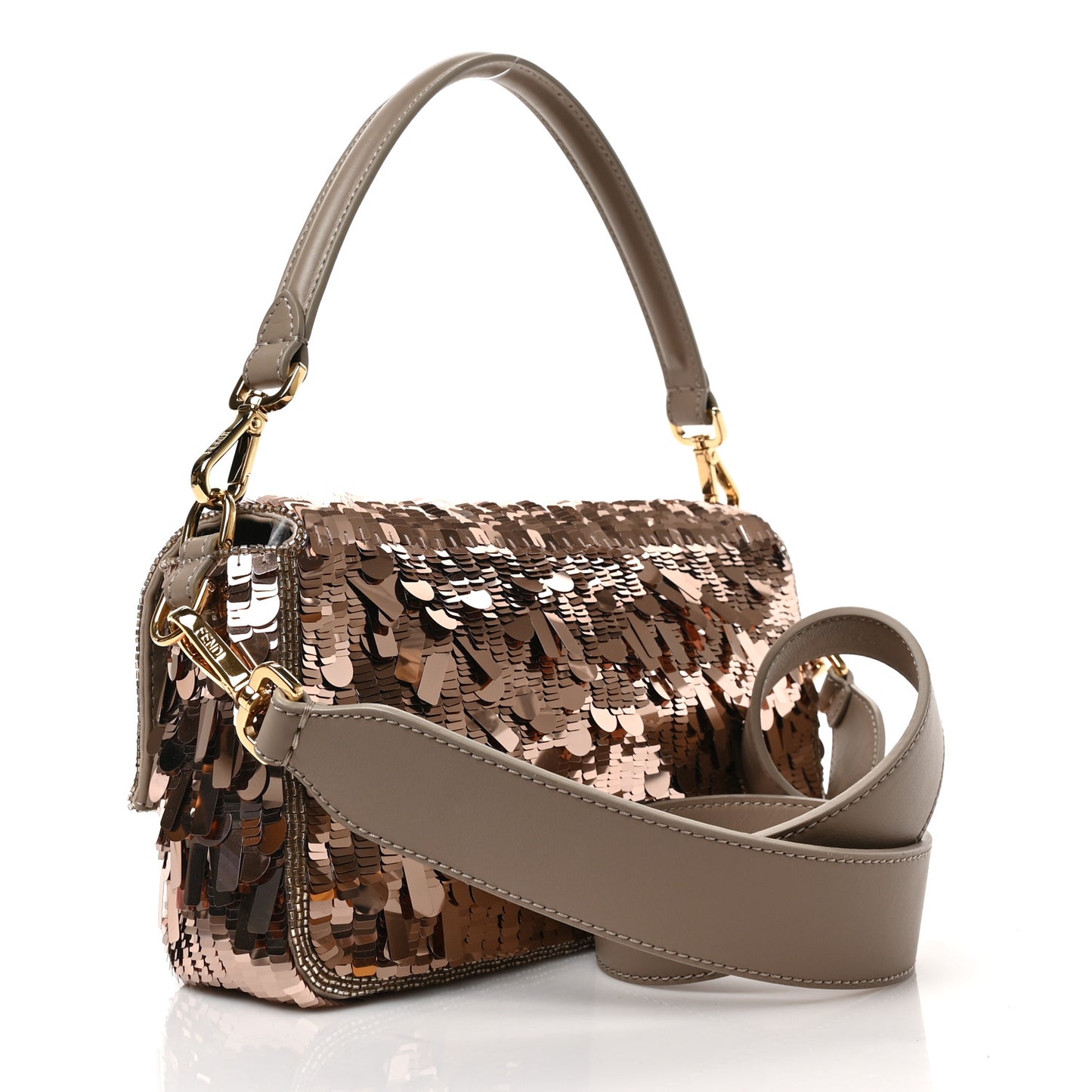 Sequin Paillettes Vitello Grace Sex and the City Baguette Tortora