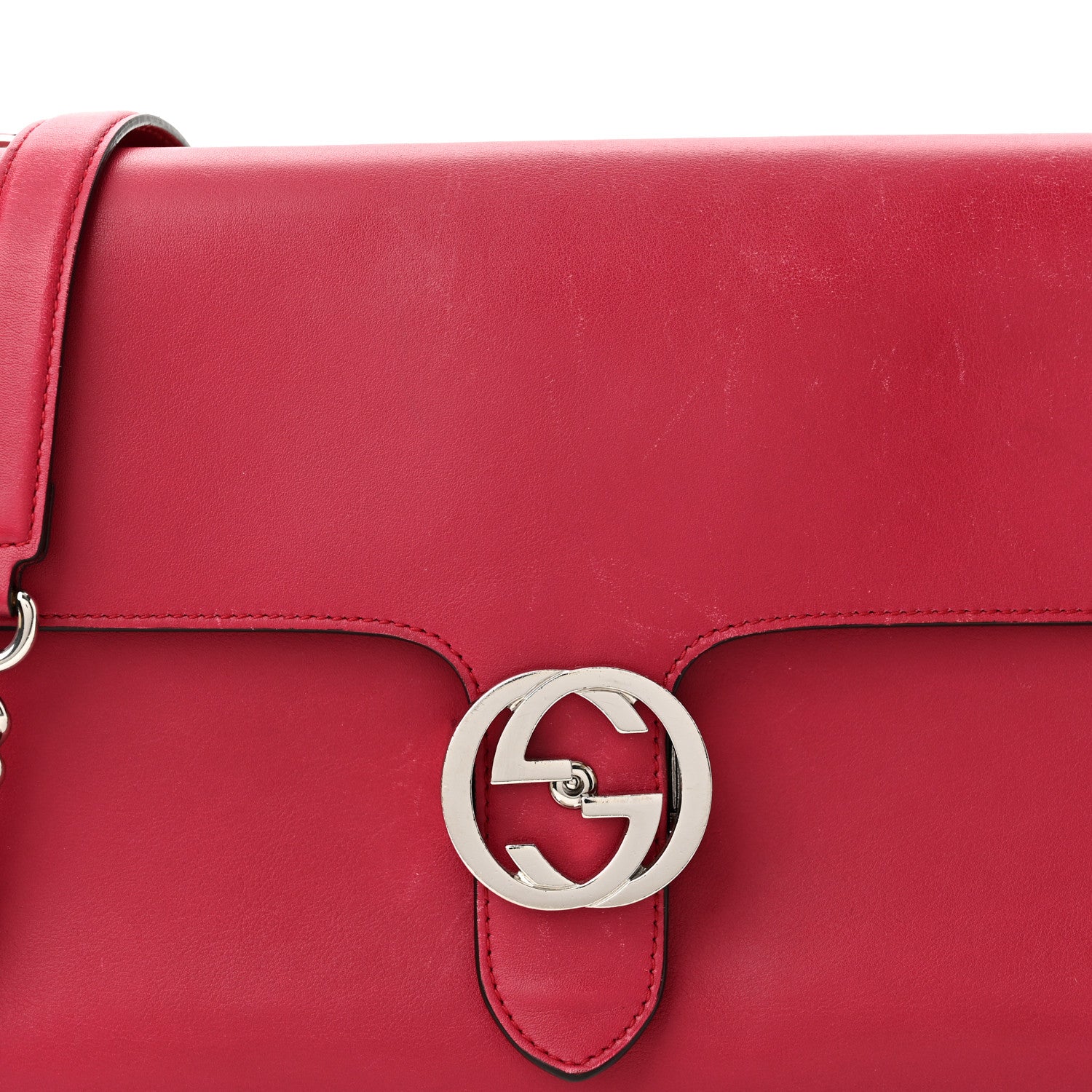 Gucci Moon Calfskin Medium Interlocking G Shoulder Bag Petunia 8 of 12