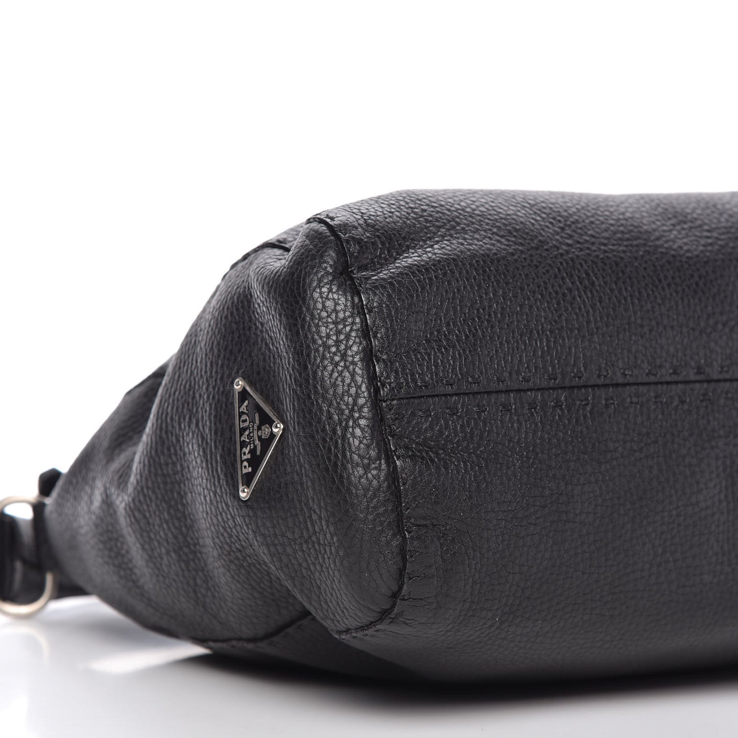 Vitello Daino Shoulder Flap Bag Black