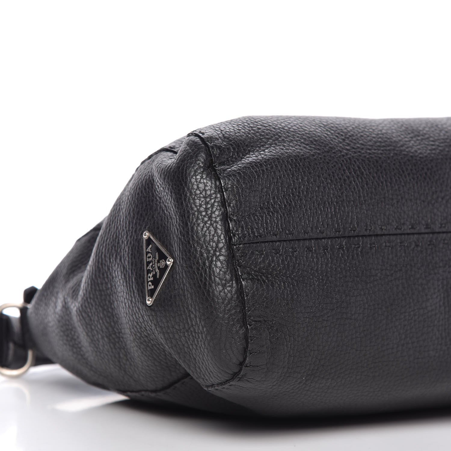 Prada Vitello Daino Shoulder Flap Bag Black 6 of 10