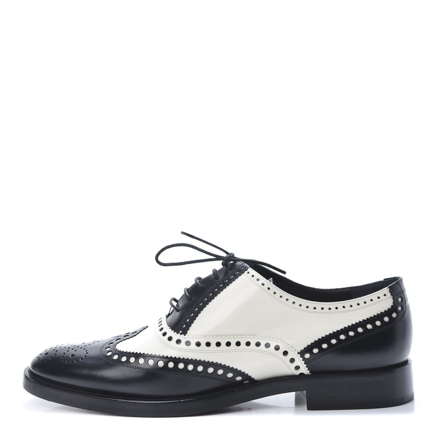 Christian Dior Calfskin Diorunit Oxford Flats 40.5 Black White 1 of 8