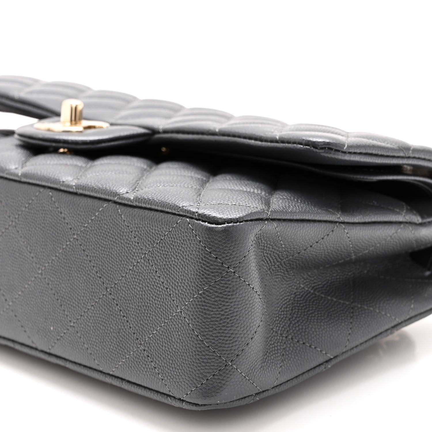 Chanel Caviar Quilted Medium Double Flap Dark Grey 10 of 11