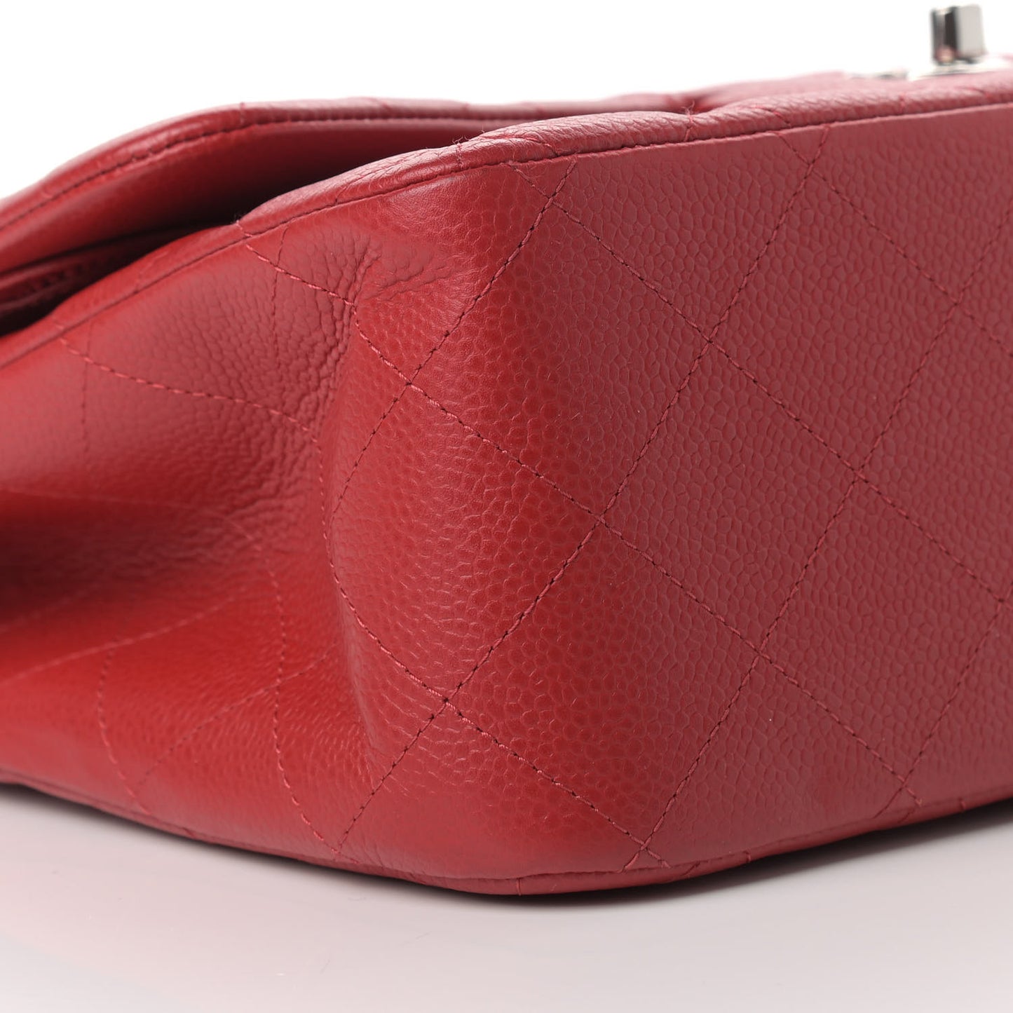 Caviar Quilted Jumbo Double Flap Red