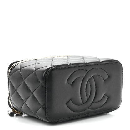 Chanel Lambskin Quilted Small Top Handle Vanity Case With Chain Black 4 of 13