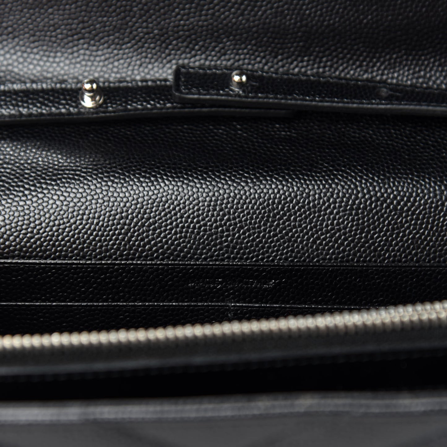 Grain De Poudre Matelasse Chevron Monogram Chain Wallet Black