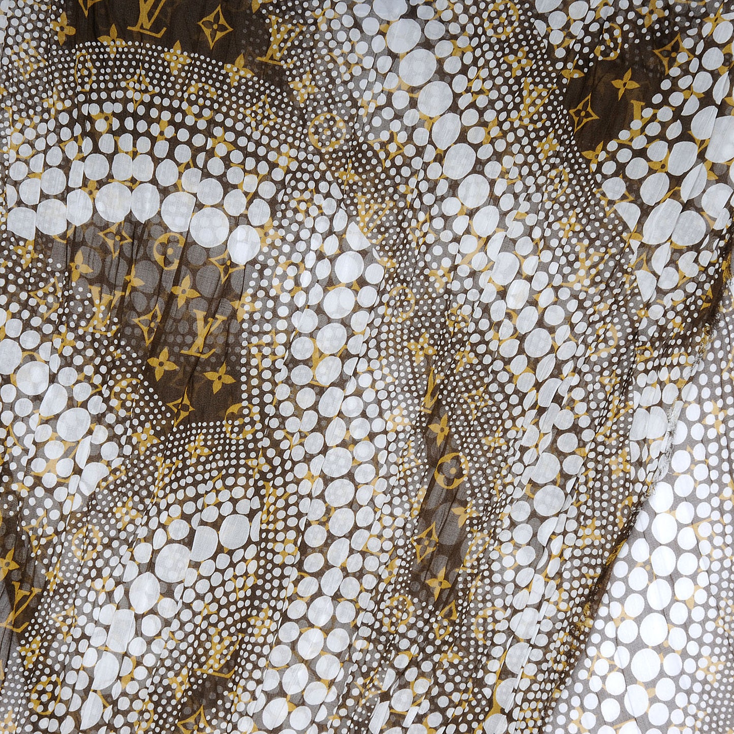Cotton Monogram Kusama Infinity Dots Pareo Scarf White