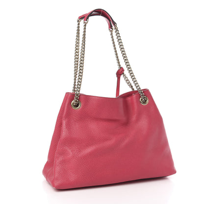 Gucci Pebbled Calfskin Medium Soho Chain Shoulder Bag Pink 3 of 12