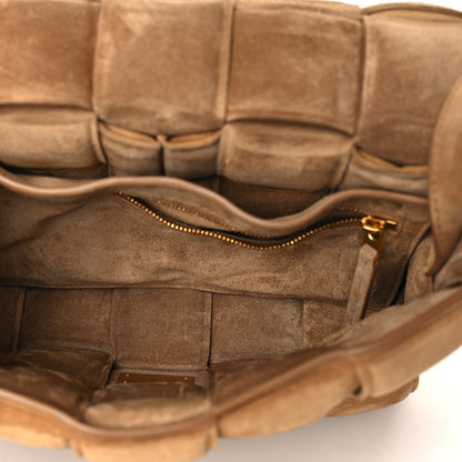 Bottega Veneta Suede Maxi Intrecciato Padded Cassette Crossbody Bag Taupe 5 of 9