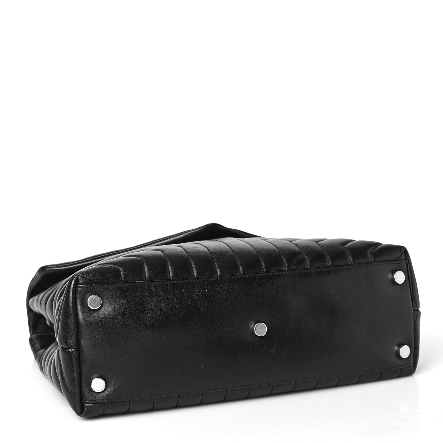 Calfskin Y Quilted Monogram Large Loulou Chain Satchel Black