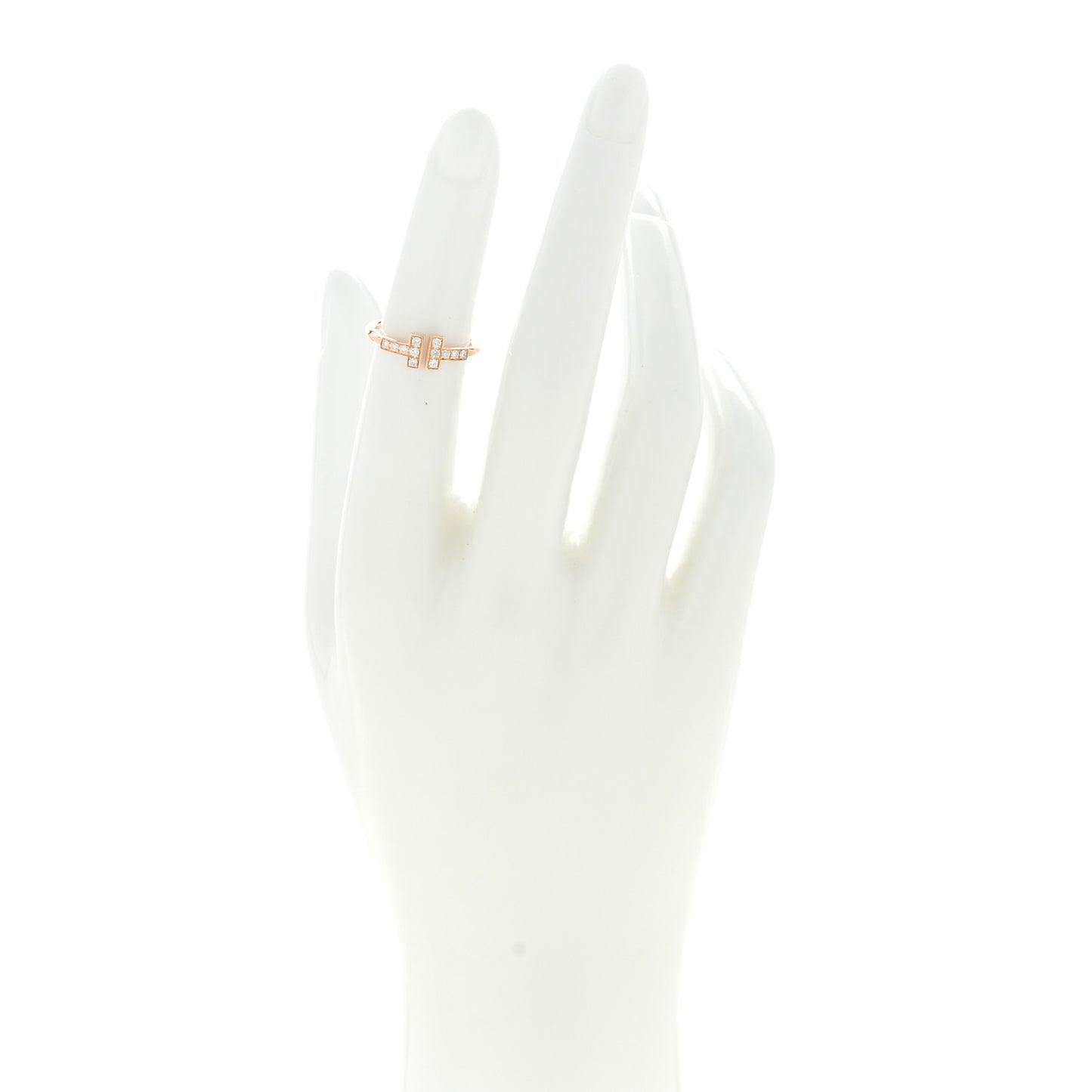18K Rose Gold Diamond T Wire Ring 47 4