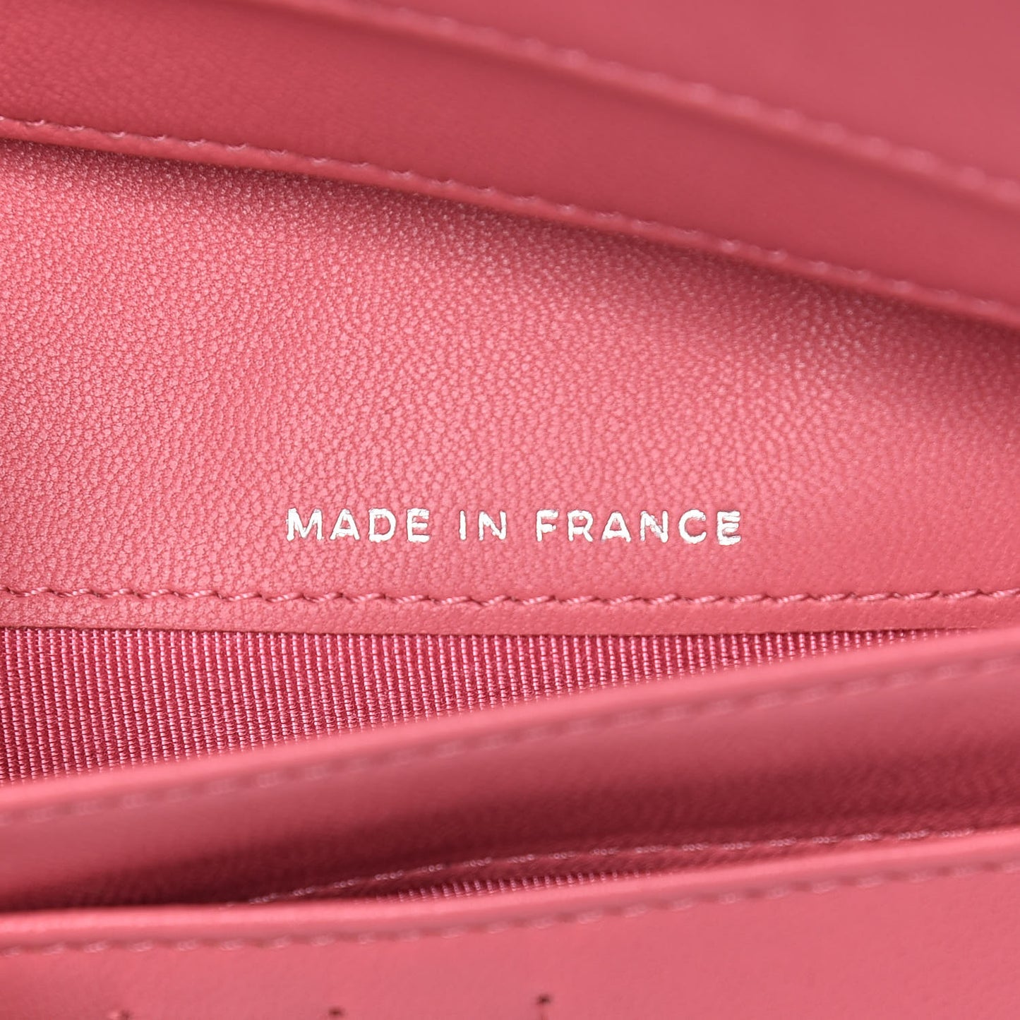 Lambskin Quilted Yen Wallet Dark Pink