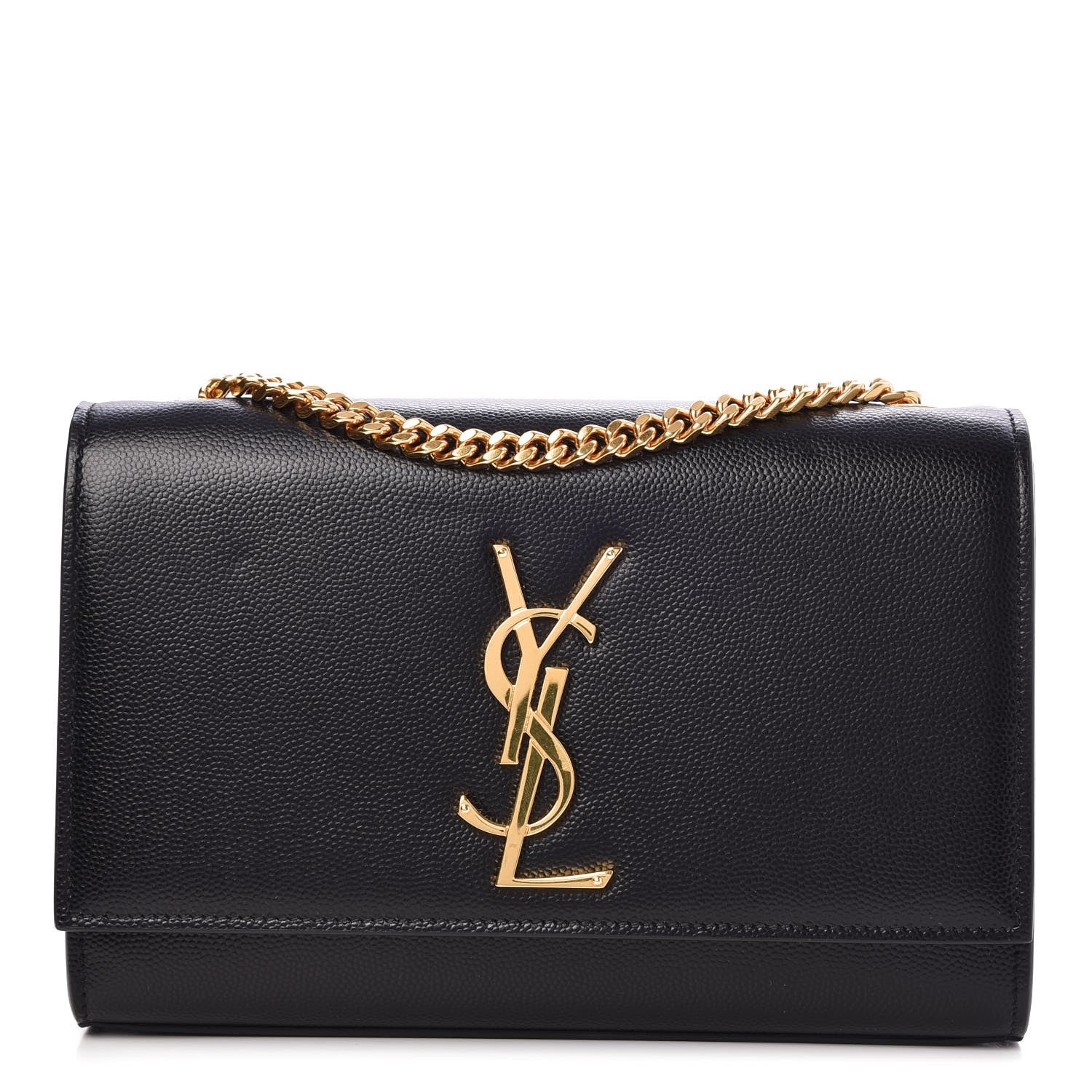 Saint Laurent Grain De Poudre Small Monogram Kate Satchel Black 1 of 6