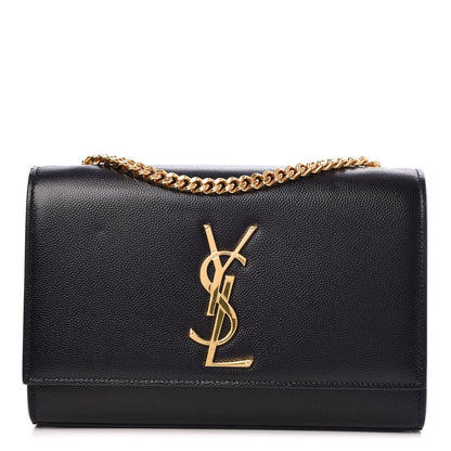Saint Laurent Grain De Poudre Small Monogram Kate Satchel Black 1 of 6