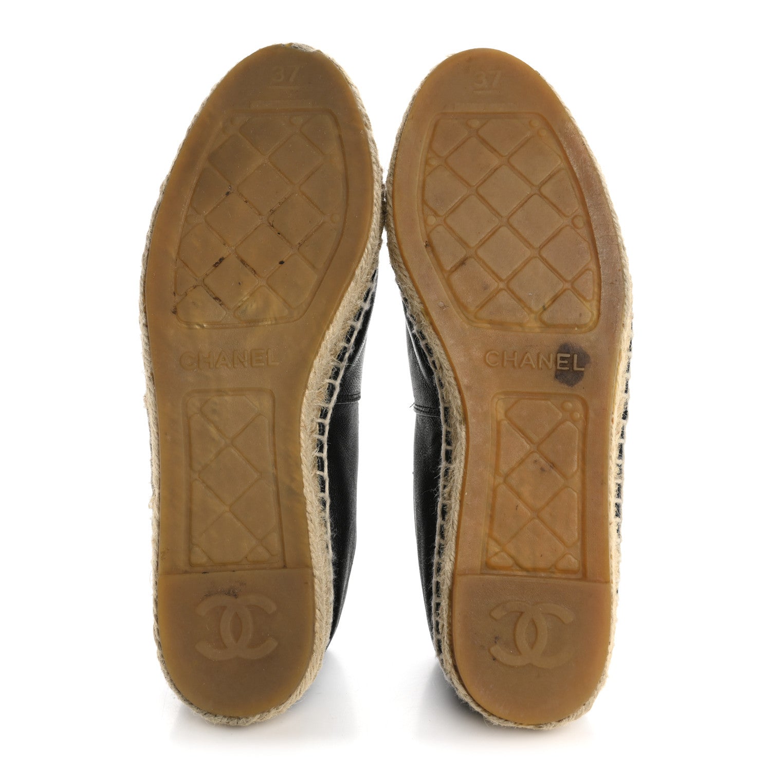 Chanel Lambskin CC Espadrilles 37 Black 6 of 13