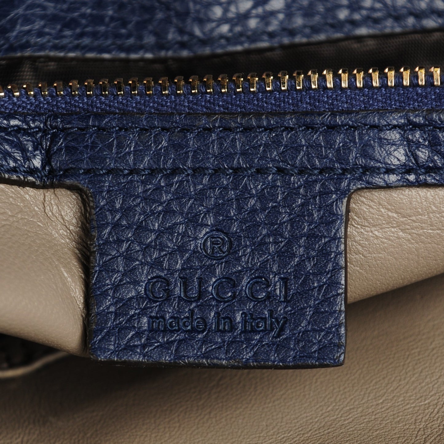 Pebbled Calfskin Large Lady Tassel Top Handle Bag Dark Blue