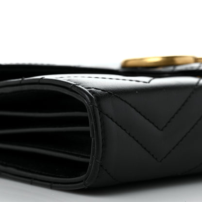 Gucci Calfskin Matelasse GG Marmont Chain Wallet Black 7 of 9