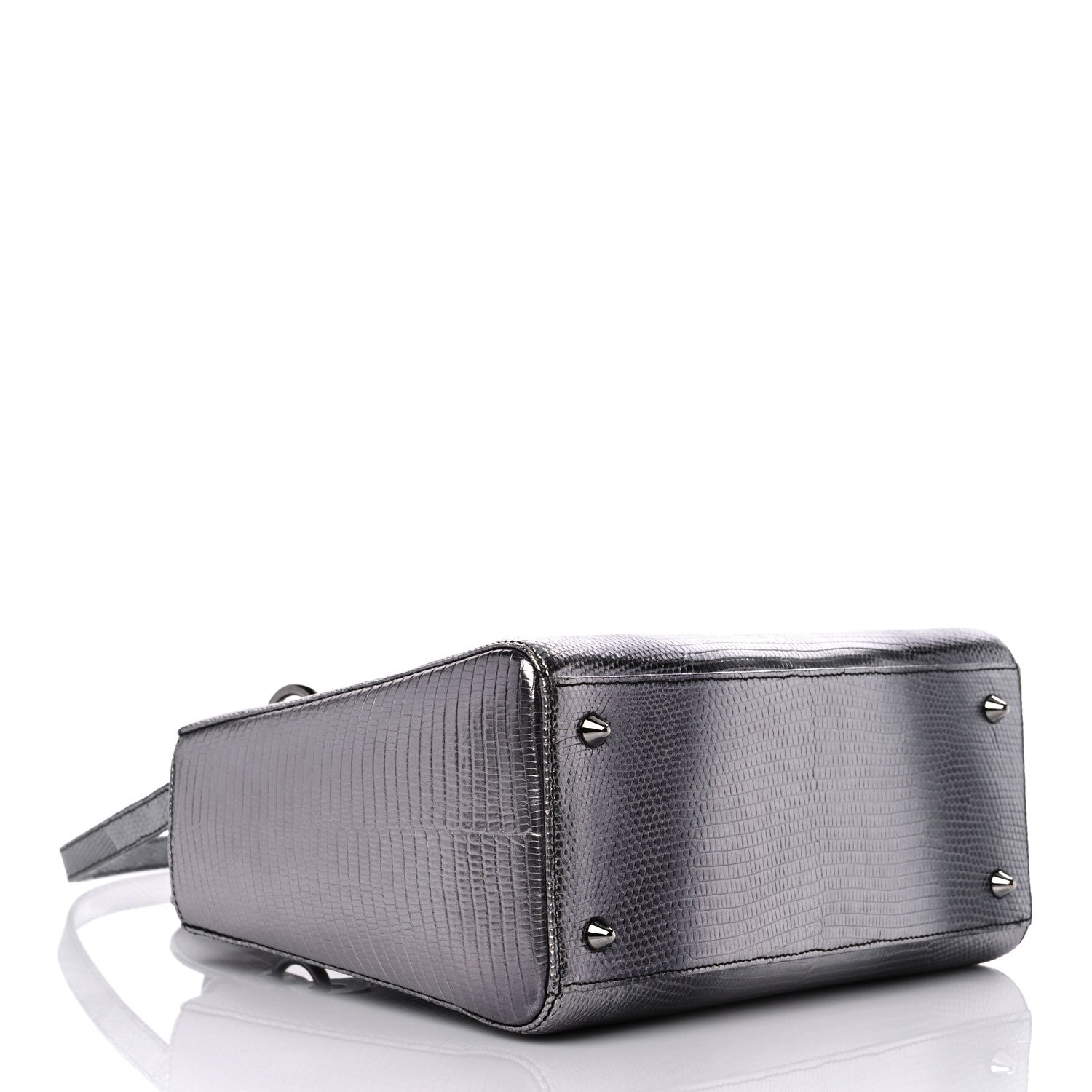 Christian Dior Metallic Lizard Medium Lady Dior Silver 4 of 12