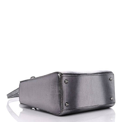 Christian Dior Metallic Lizard Medium Lady Dior Silver 4 of 12
