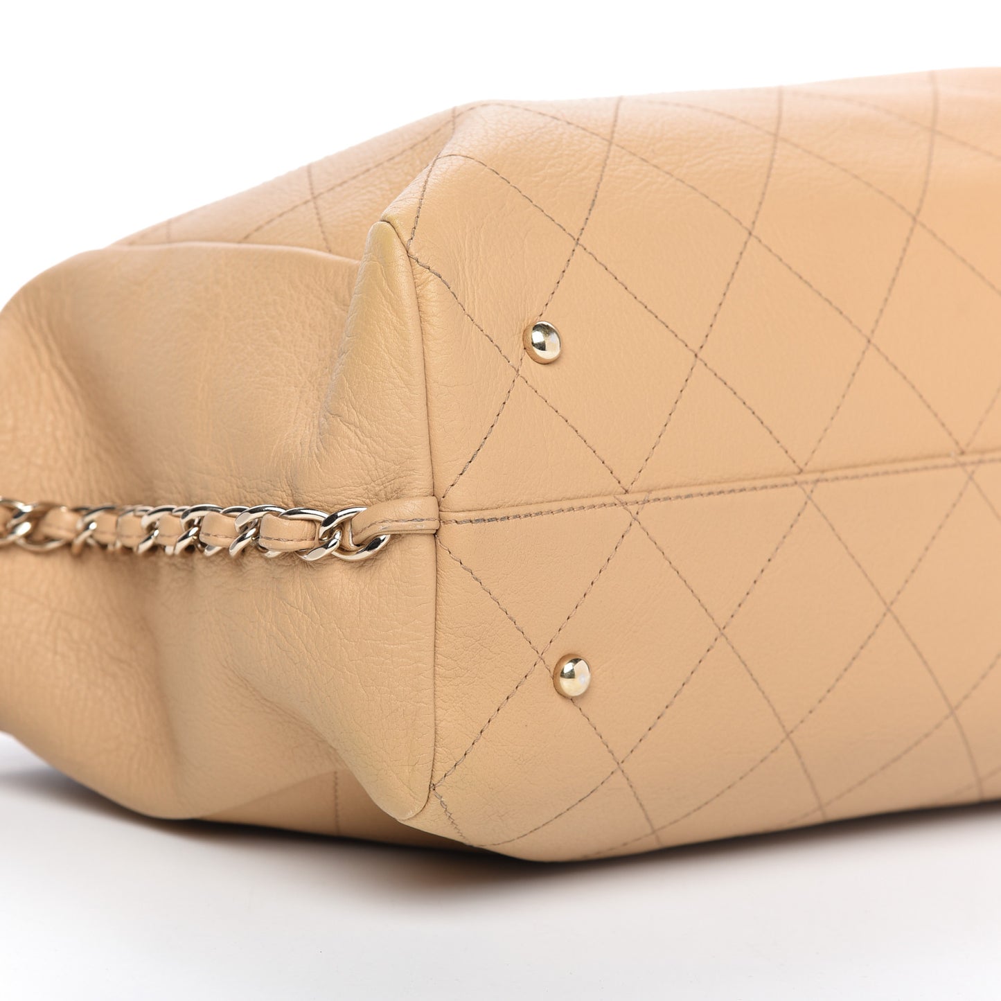 Bullskin Stitched Medium Shopping Bag Beige