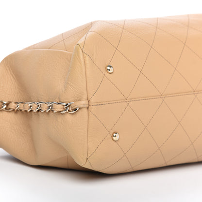 Chanel Bullskin Stitched Medium Shopping Bag Beige 6 of 11