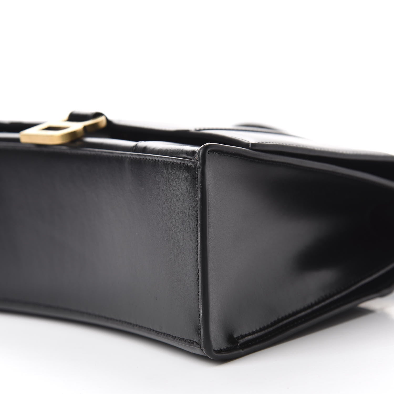 Balenciaga Shiny Box Calfskin Medium Hourglass Top Handle Bag Black 7 of 9
