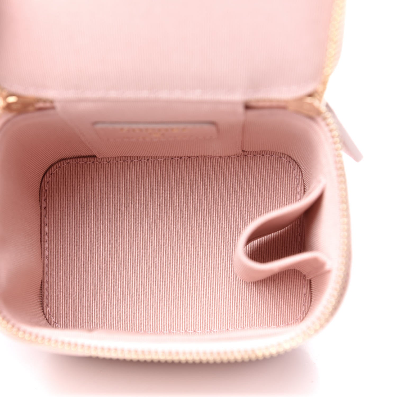 Chanel Iridescent Caviar Quilted Mini Pearl On Top Vanity Case With Chain Light Pink 5 of 11