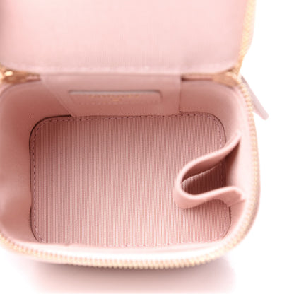 Chanel Iridescent Caviar Quilted Mini Pearl On Top Vanity Case With Chain Light Pink 5 of 11