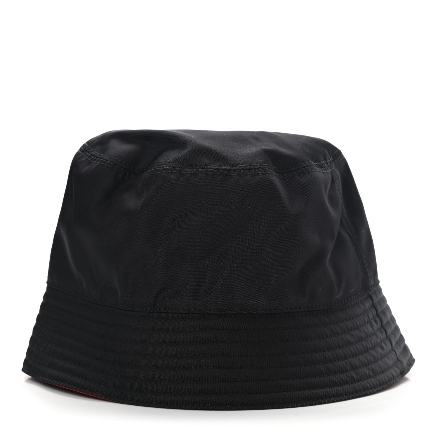 Prada Nylon Bucket Hat S Black Rosso 6 of 10