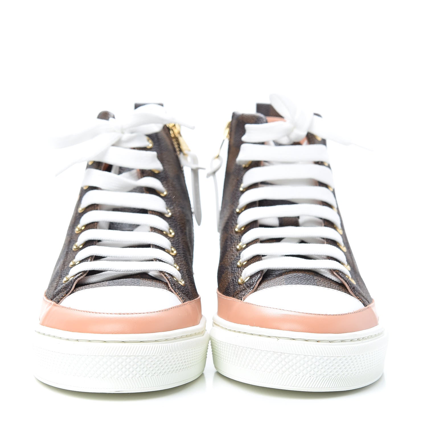 Louis Vuitton Damier Ebene Stellar High Top Sneakers 38 Venus Pink 2 of 9