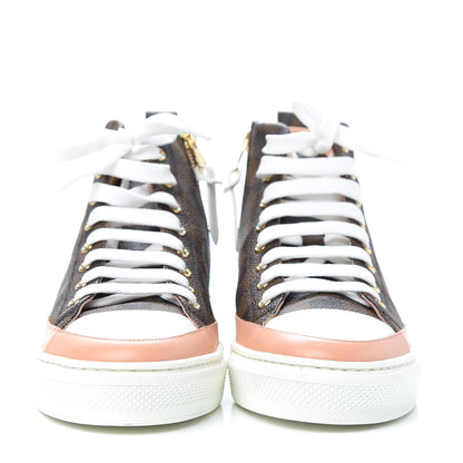 Louis Vuitton Damier Ebene Stellar High Top Sneakers 38 Venus Pink 2 of 9