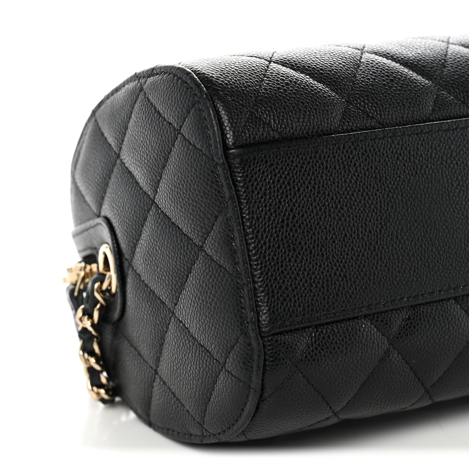 Chanel Caviar Quilted Barrel Clutch With Chain Black 9 of 11