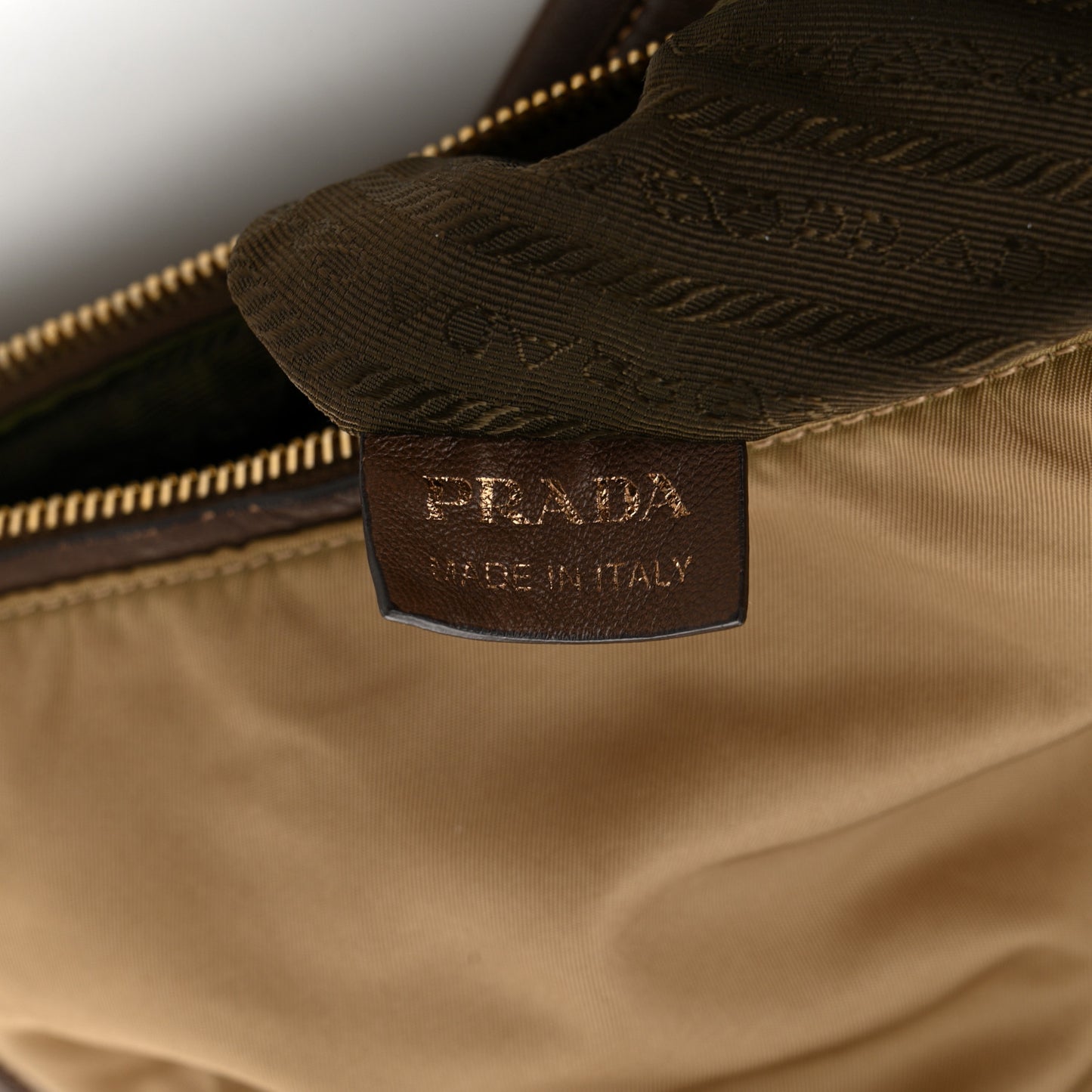 Tessuto Nylon Vitello Daino Satchel Tabacco