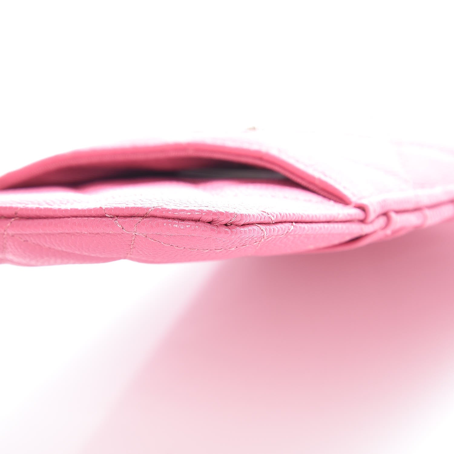 Chanel Caviar Quilted Classic Flat Wallet Pouch Pink 11 of 12