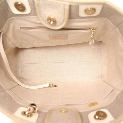 Chanel Mixed Fibers Small Deauville Tote White 6 of 11