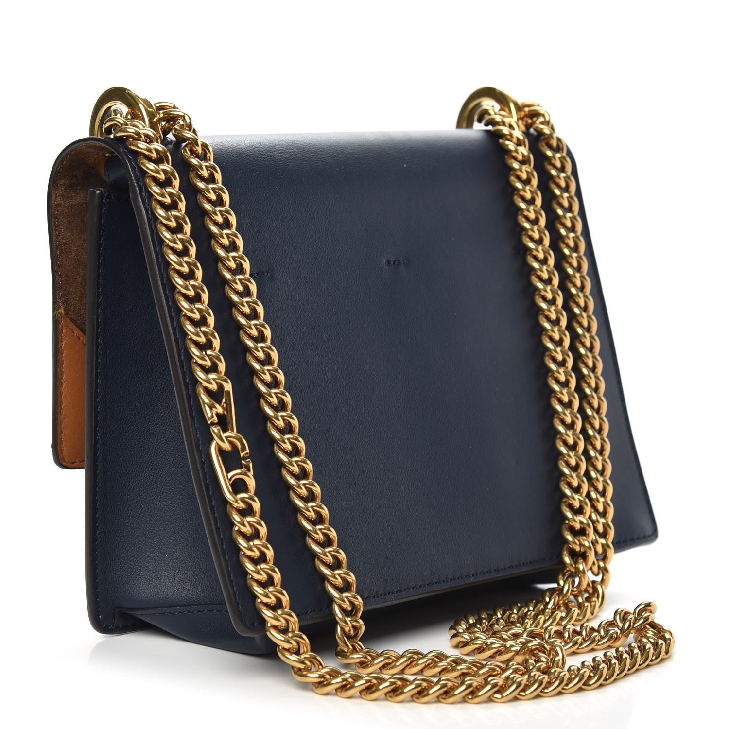 Fendi Vitello Grace Matte Small Kan U Shoulder Bag Midnight 4 of 11