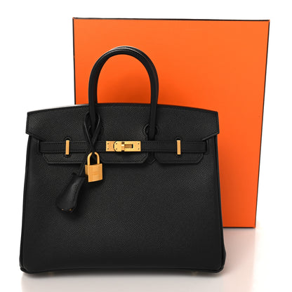 Hermes Epsom Horseshoe Birkin 25 Black Raisin 14 of 14