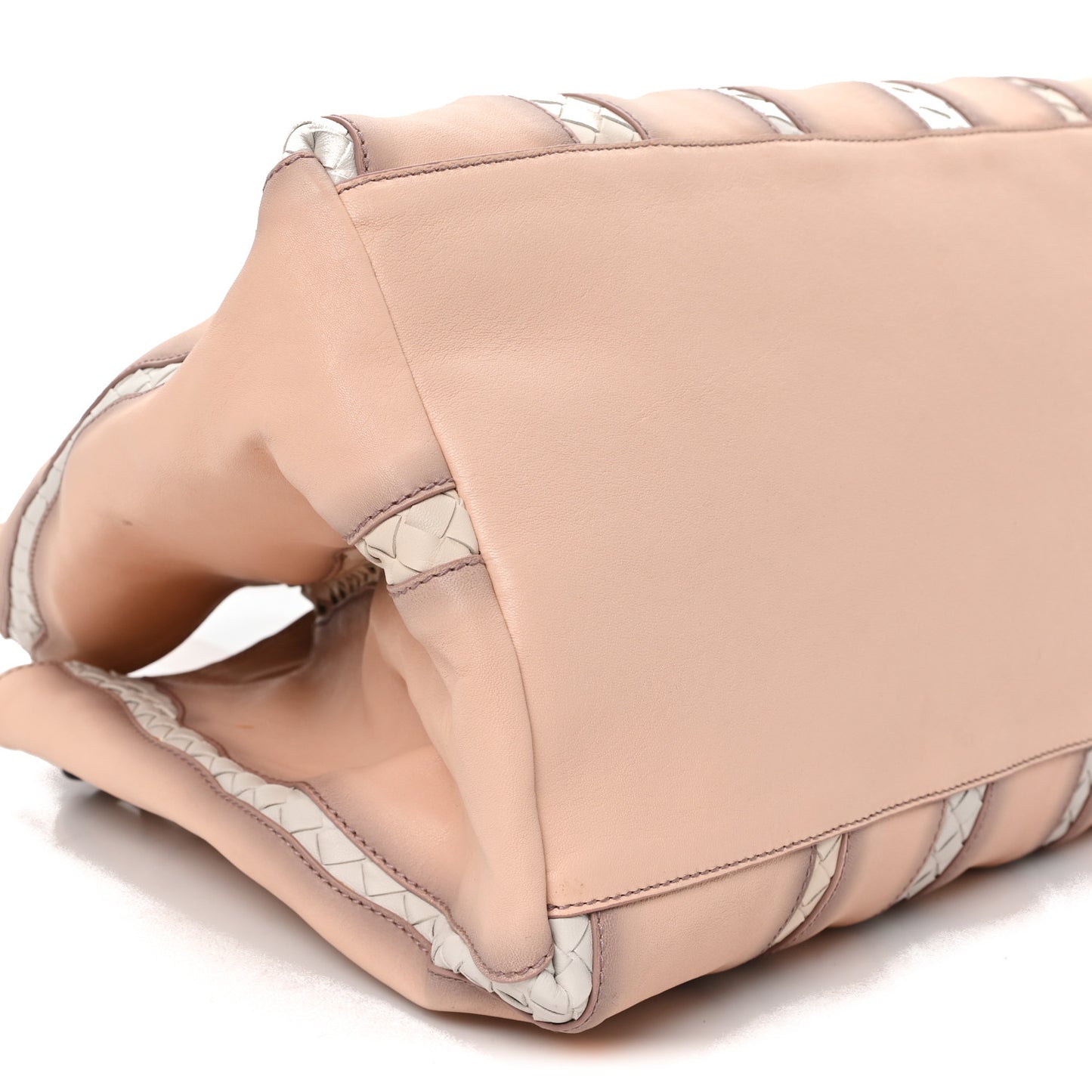 Nappa Intrecciato Large Glimmer Tote Flamingo