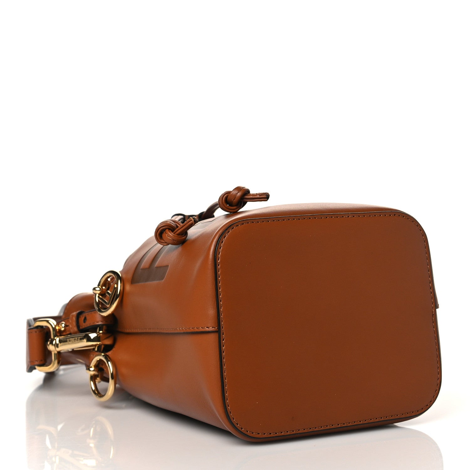 Fendi Vitello King F is Fendi Logo Embossed Mini Mon Tresor Bucket Bag Cuoio 4 of 11