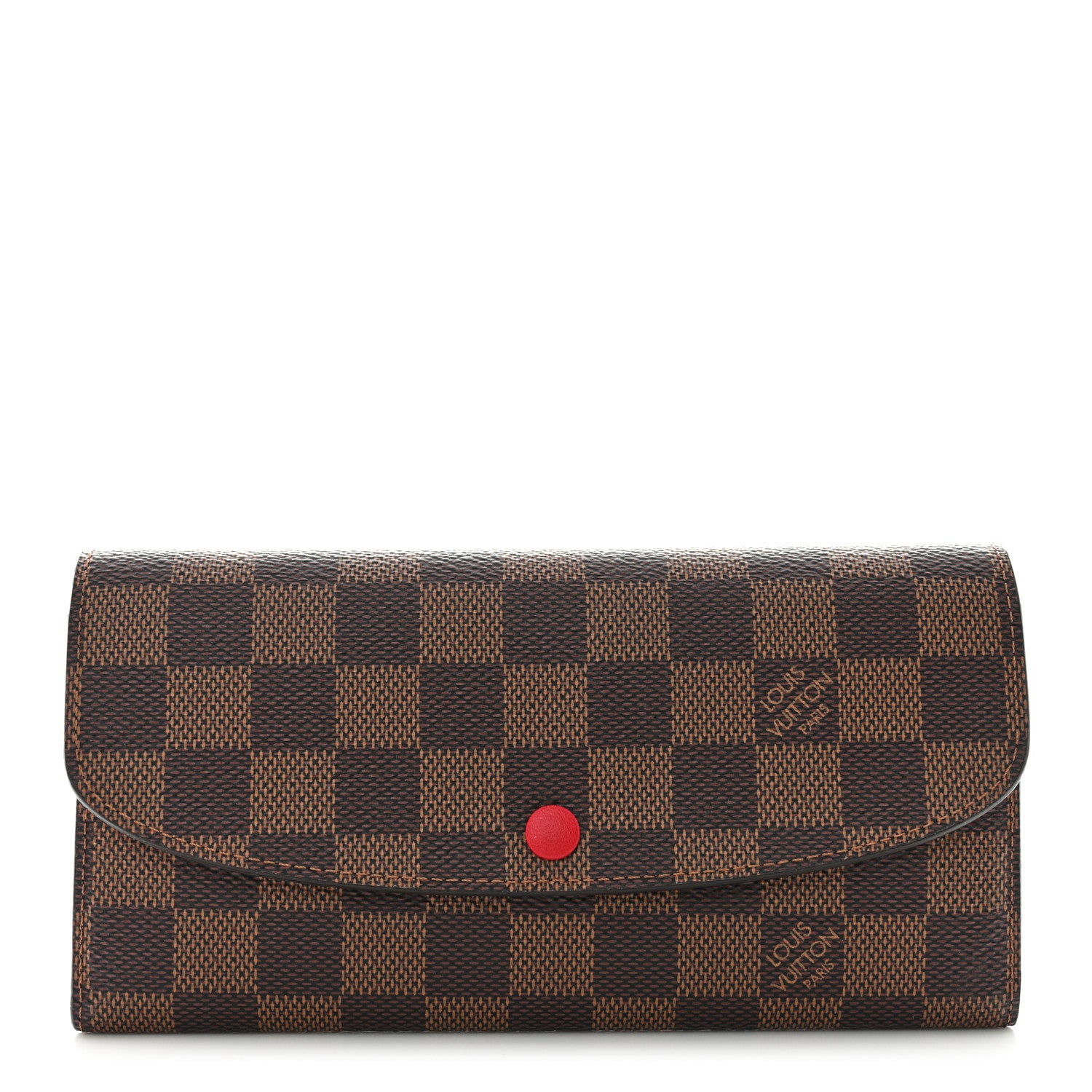 Louis Vuitton Damier Ebene Emilie Wallet Red 1 of 13