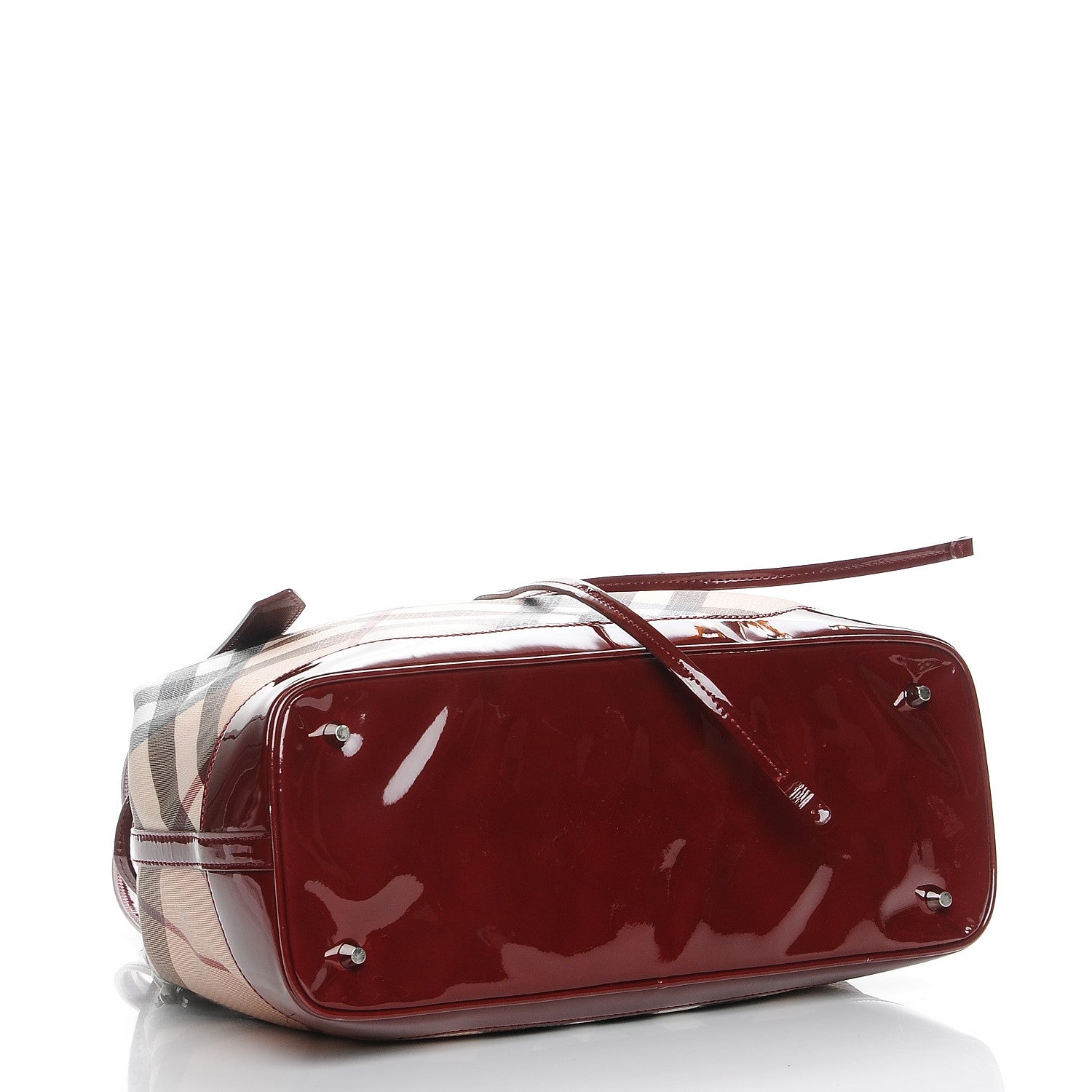 Burberry Supernova Check Drawstring Tote Berry Red 4 of 10