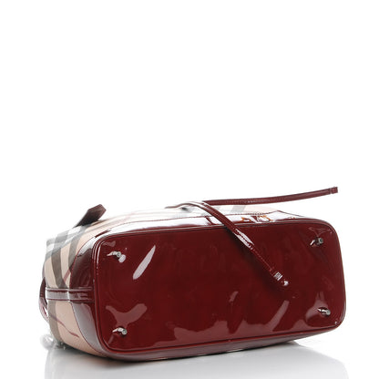 Burberry Supernova Check Drawstring Tote Berry Red 4 of 10