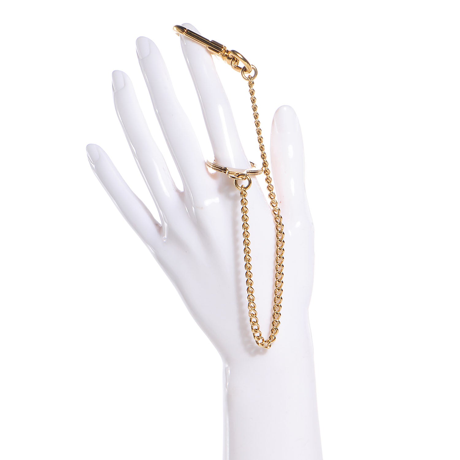 Louis Vuitton Metal Pochette Extender Key Ring Chain Gold 2 of 12