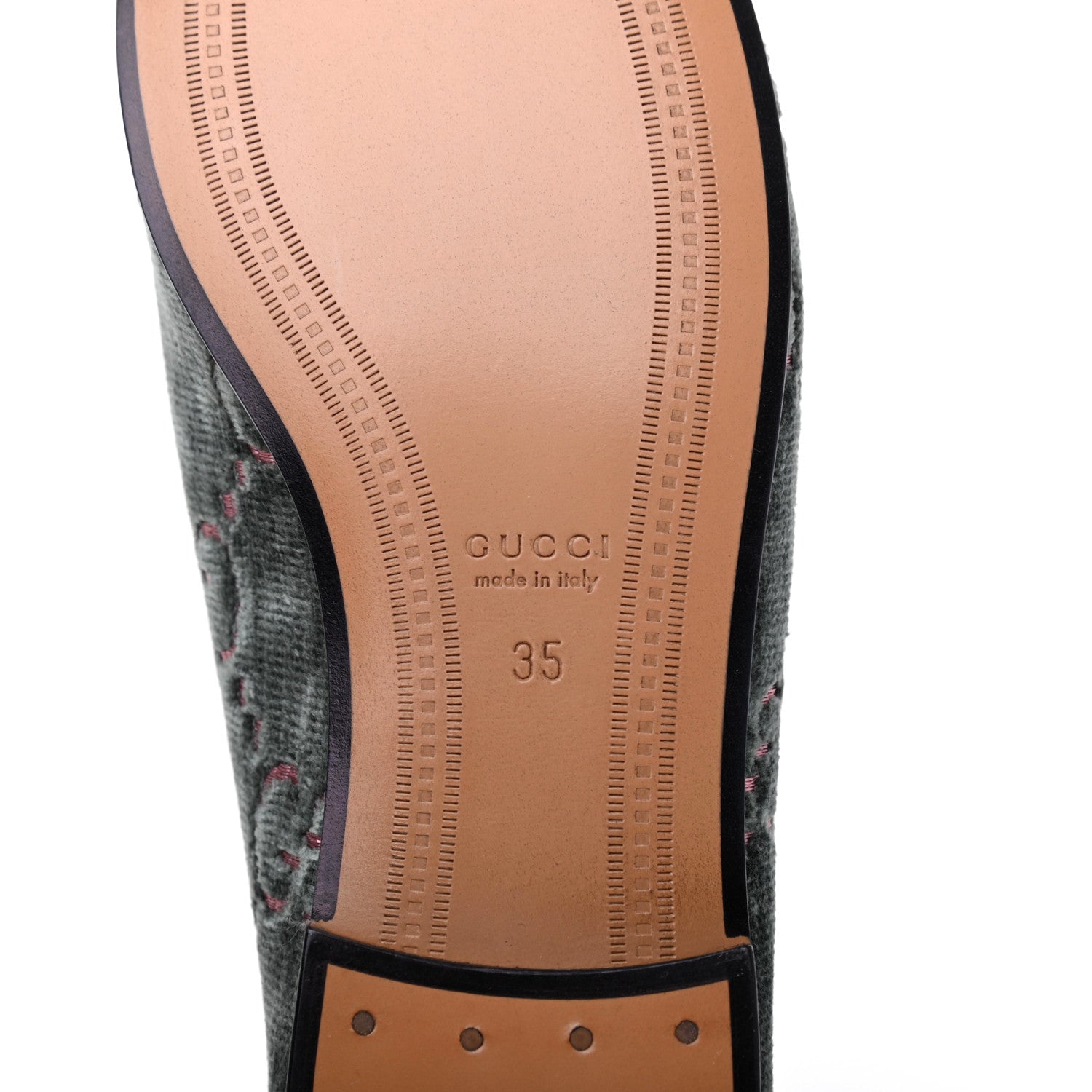 Gucci Velvet Malaga Kid GG Monogram Horsebit Womens Jordaan Loafers 35 Avio Dusty Pink Black 7 of 9
