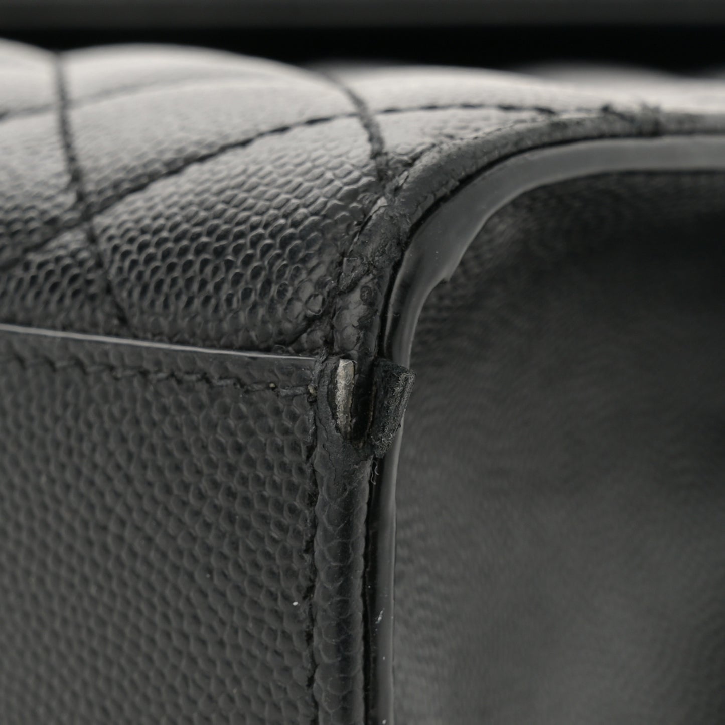 Grain De Poudre Large Tri-Quilt Monogram Satchel Black