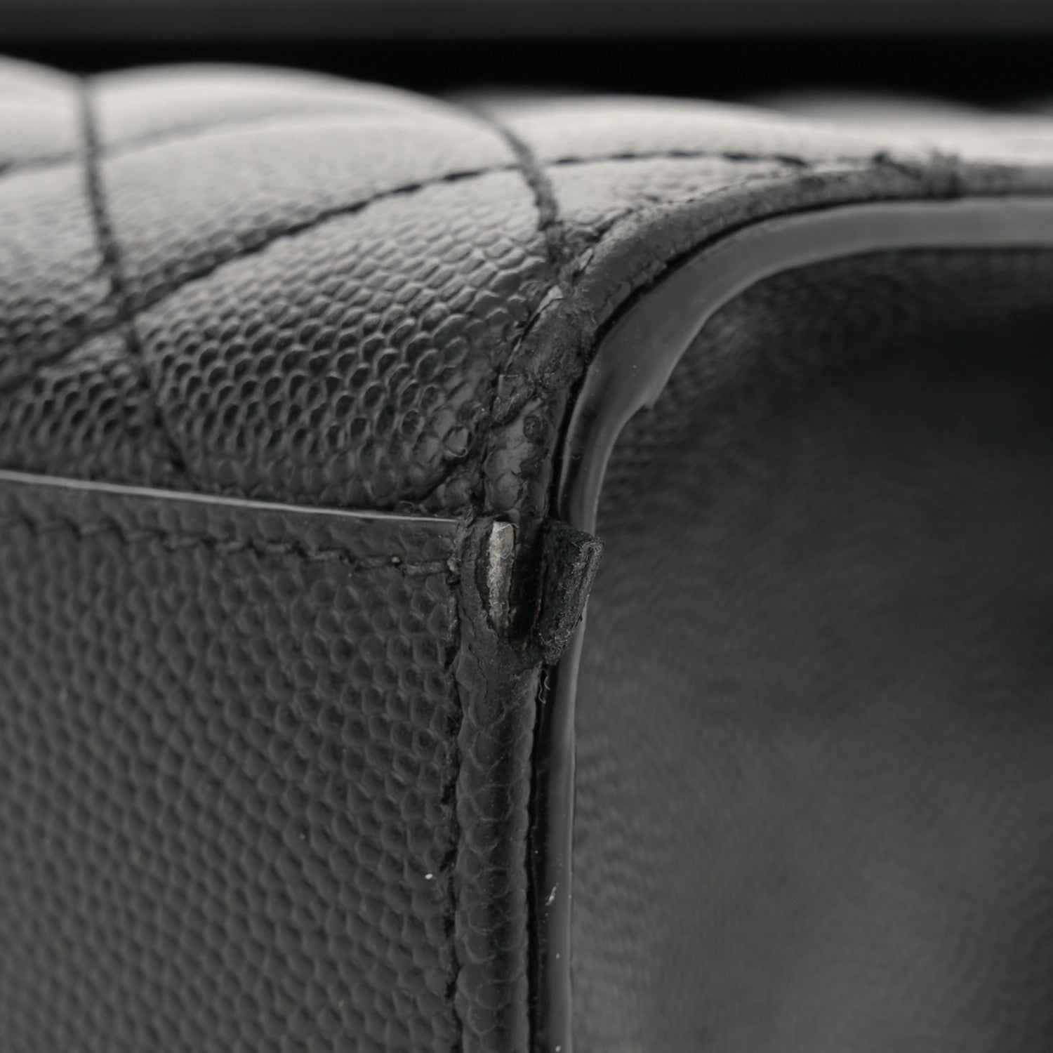 Saint Laurent Grain De Poudre Large Tri-Quilt Monogram Satchel Black 14 of 15