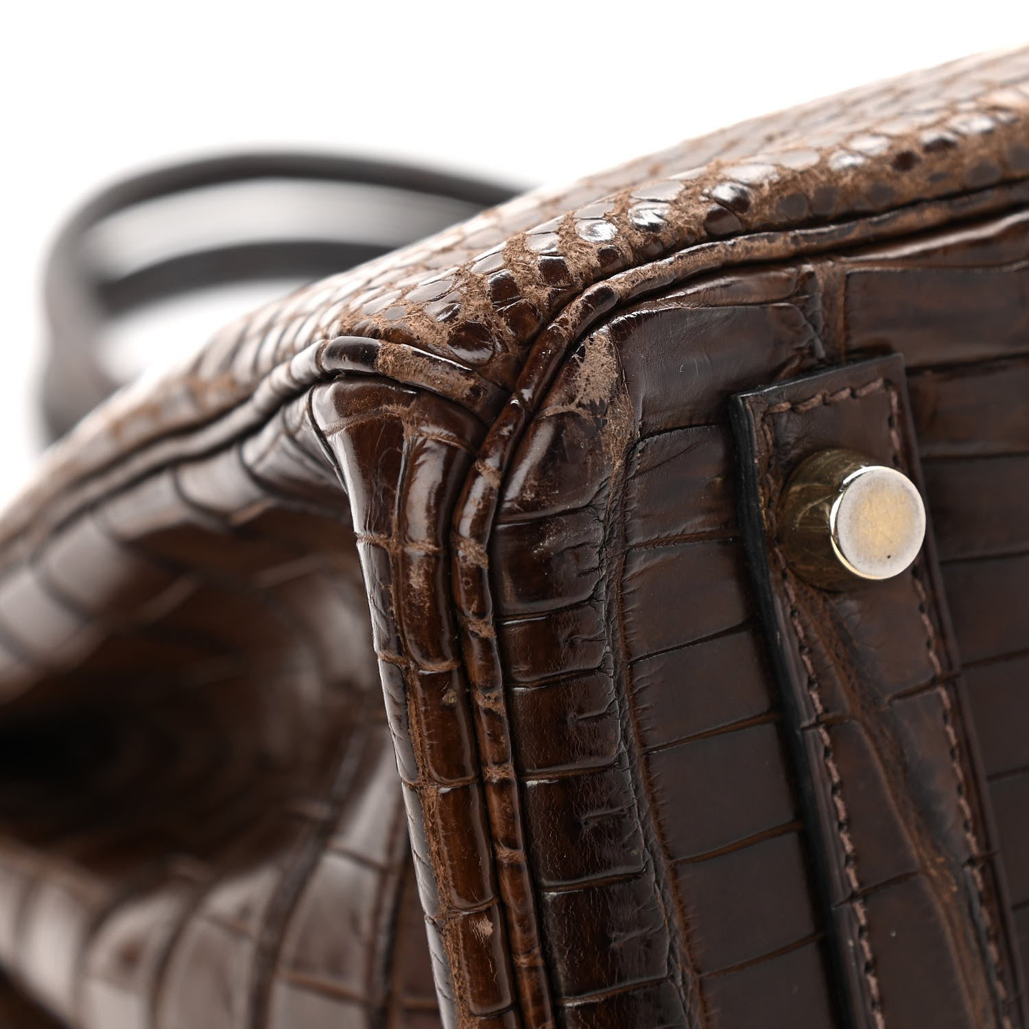 Hermes Shiny Porosus Crocodile Birkin 30 Havane 14 of 19