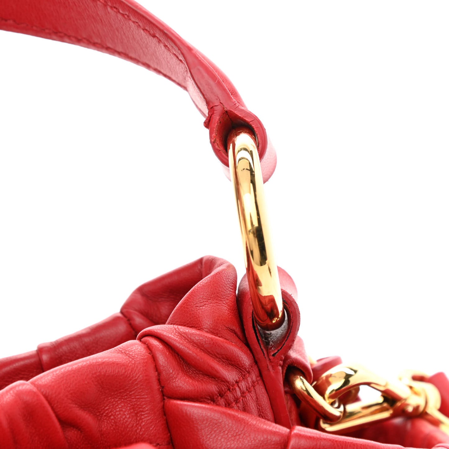 Nappa Dressy Gaufre Flap Bag Rosso